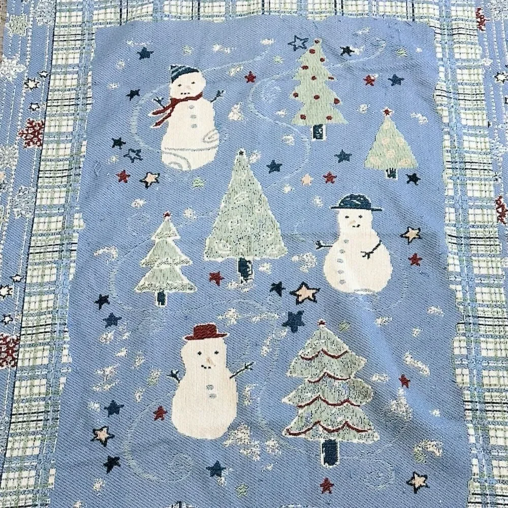 Vintage Country Christmas Woven Blanket - Blizzard Buddies